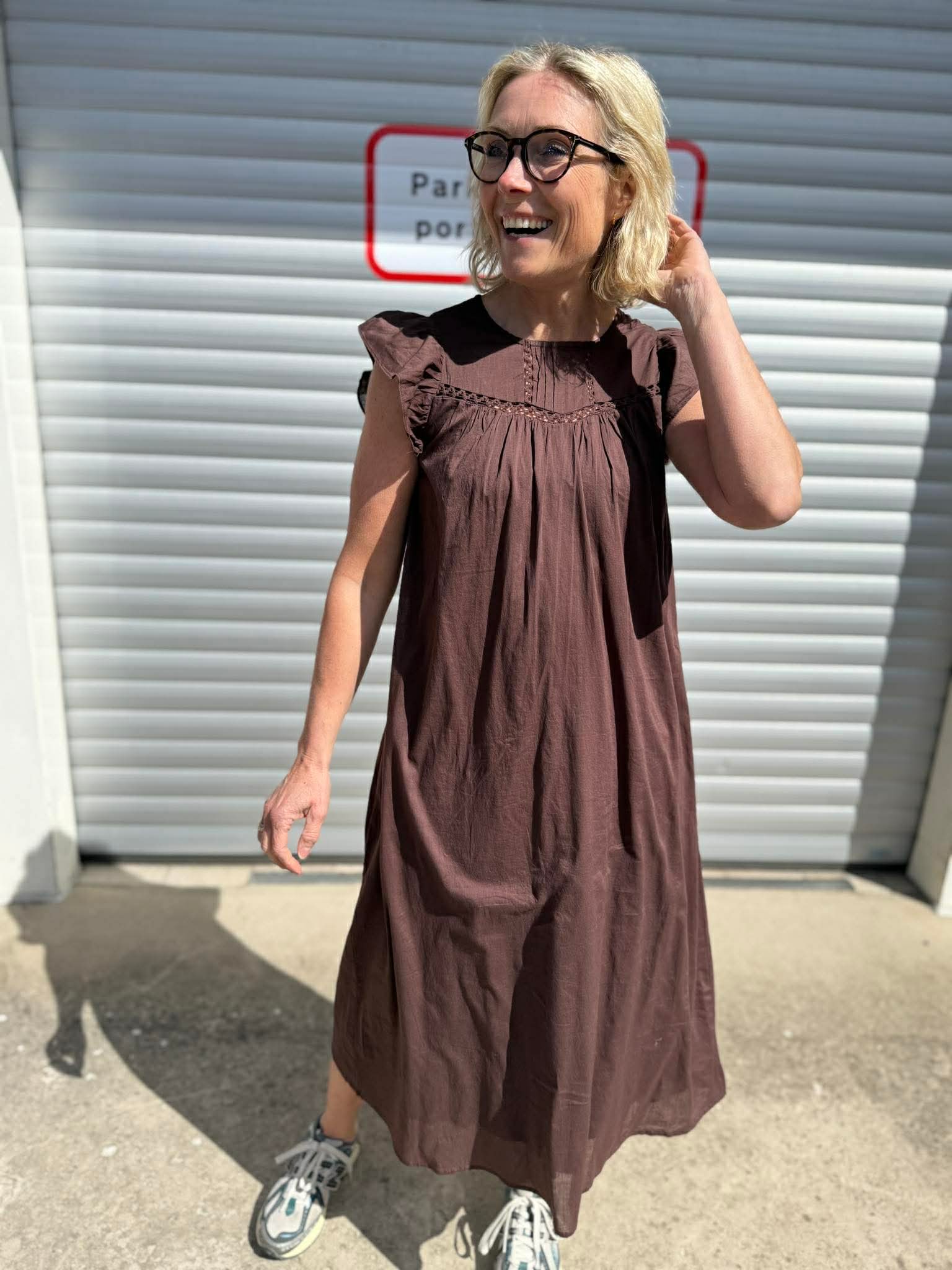 PCASTRID Midi Dress - Hot Fudge